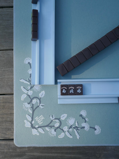 French Blue Felt Mahjong Mat