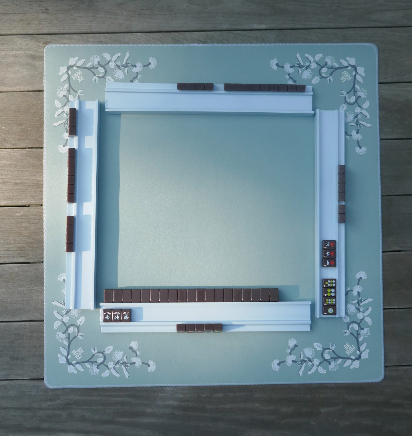 French Blue Felt Mahjong Mat