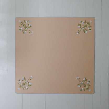 Camel Floral Felt Mahjong Mat