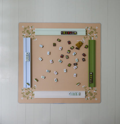 Camel Floral Felt Mahjong Mat