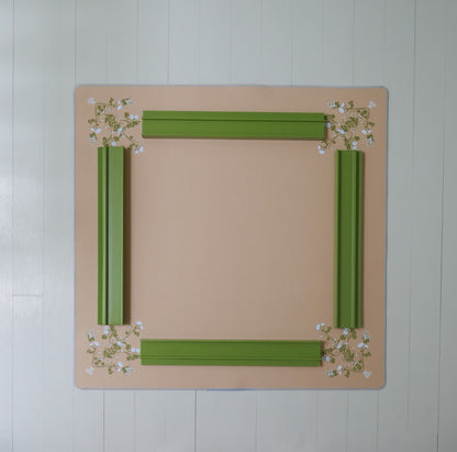 Camel Floral Felt Mahjong Mat
